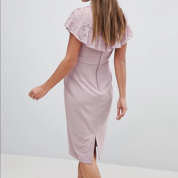 ASOS Lace Insert Pencil Midi Dress - Picture 2 of 14